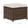 vidaXL 5-tlg. Garten-Lounge-Set mit Auflagen Poly Rattan Braun