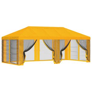 vidaXL Pavillon Dach mit Seitenw&auml;nden Gelb 600,5 x 300,5 cm Polyester