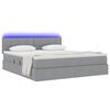 vidaXL Bett mit Stauraum und LED mit LED Hellgrau 160 x 200 cm Stoff