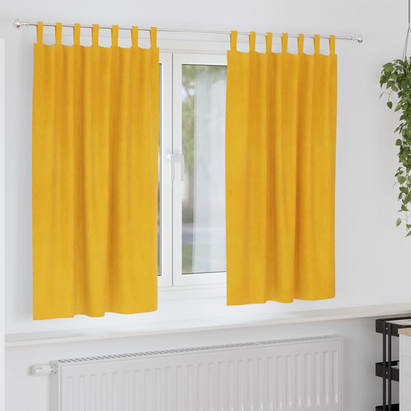 vidaXL Verdunkelungsvorh&auml;nge 2 pcs Senfgelb 140 x 175 cm Samt