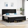 vidaXL Boxspringbett mit Matratze Schwarz 200 x 200 cm Stoff