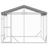 vidaXL Outdoor-Hundezwinger mit Dach Silbern 3x3x2,5m Verzinkter Stahl