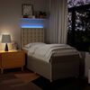 vidaXL Boxspringbett mit Matratze Creme 90x200 cm Stoff