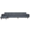 vidaXL Schlafsofa in L-Form Dunkelgrau 275x140x70 cm Samt