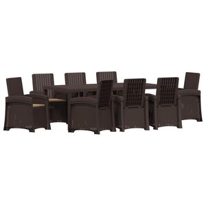 vidaXL Garten Essgruppe 9 stk. Braun und Taupe PP