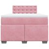 vidaXL Boxspringbett mit Matratze Rosa 120x190 cm Samt