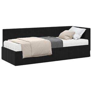 vidaXL Eckbettgestell mit Matratze 2 stk. Schwarz 80 x 200 cm Samt