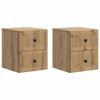 vidaXL Wandmontierter Nachttisch 2 pcs Artisan-Eiche 33 x 34,5 x 40 cm