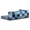 vidaXL 3-tlg. Palettensofa-Auflage Blau Denim Patchwork