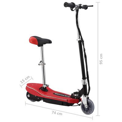 vidaXL E-Scooter mit Sitz und LED 120 W Rot