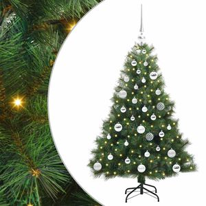 vidaXL K&uuml;nstlicher Weihnachtsbaum mit 150 LEDs Gr&uuml;n 120 cm PE und PVC