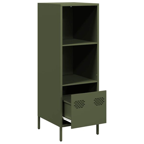 vidaXL Highboard Olivgr&uuml;n 35x39x103,5 cm Stahl
