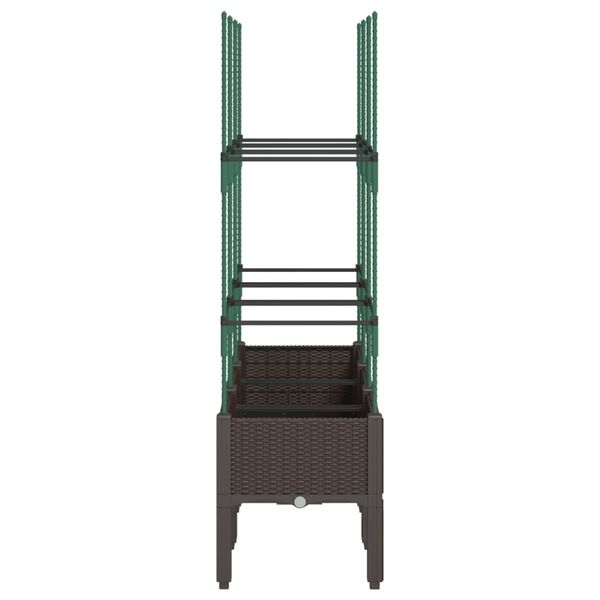 vidaXL Pflanzk&uuml;bel mit Rankgitter Braun 120x40x142,5 cm PP
