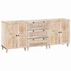 vidaXL Sideboard 3 pcs Wei&szlig; 180 x 33,5 x 75 cm massives Mangoholz