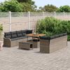 vidaXL Garten-Sofa-Set mit Kissen mit Speicher mit Kissen 11 pcs Grau