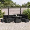 vidaXL Garten-Sofa-Set 9 pcs Schwarz Poly-Rattan