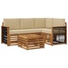 vidaXL Outdoor-Sofagarnitur 5 stk. Natur und Beige Polyester