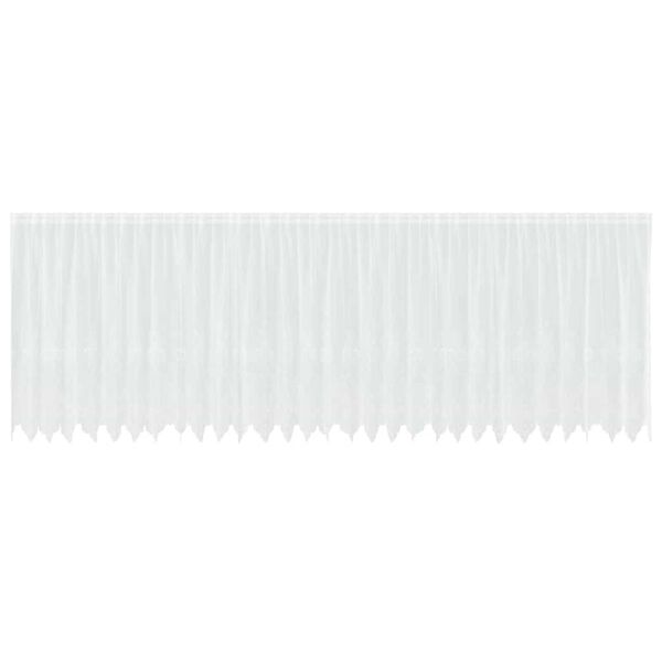 vidaXL Spitzenvorhang mit Vorh&auml;ngen Floral Wei&szlig; 140 x 750 cm Polyester