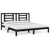 vidaXL Massivholzbett Schwarz Kiefer 200x200 cm