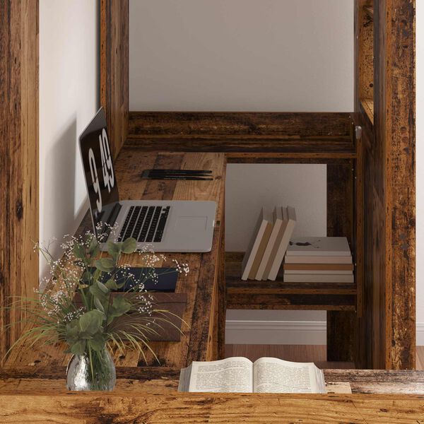 vidaXL Etagenbettgestell mit Schreibtisch Altholz 75 x 190 cm