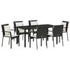 vidaXL Garten Essgruppe 7 stk. Schwarz Poly-Rattan