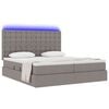 vidaXL Bett mit LED-Lichtleisten mit Kopfteil Taupe 180 x 200 cm Stoff