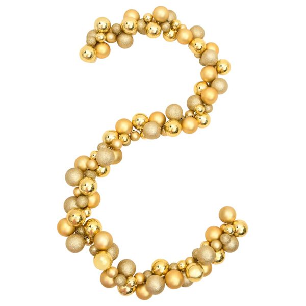 vidaXL Kugelgirlande Golden 175 cm Polystyrol
