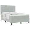 vidaXL Boxspringbett mit Matratze Hellgrau 160 x 200 cm Samt