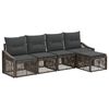 vidaXL Gartensofa-set 5 stk. Grau Poly-Rattan