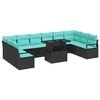 vidaXL Gartensofa-set 11 Stk. 10-Sitzanzahl Schwarz und Blau