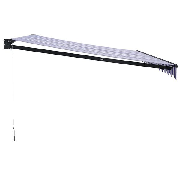 vidaXL Markise Einziehbar Blau und Wei&szlig; 4x3 m Stoff und Aluminium