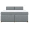 vidaXL Boxspringbett mit Matratze Hellgrau 180x200 cm Stoff