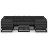 vidaXL 7-tlg. Garten-Lounge-Set mit Kissen Schwarz Massivholz Kiefer