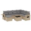 vidaXL 8-tlg. Garten-Sofagarnitur mit Kissen Beige Poly Rattan