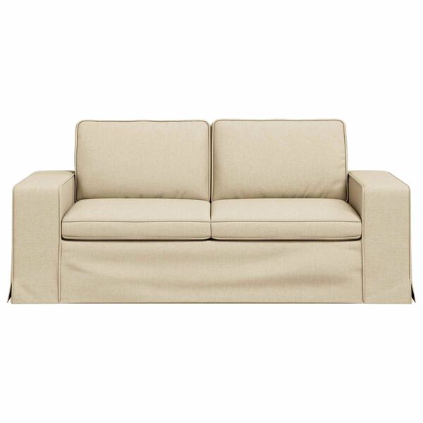 vidaXL Sofa 140cm Creme Metall
