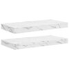 vidaXL Wandregal 2 pcs Wei&szlig; Marmor 50 x 23,5 x 4 cm Holzwerkstoff