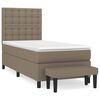 vidaXL Boxspringbett mit Matratze Taupe 90x200 cm Stoff