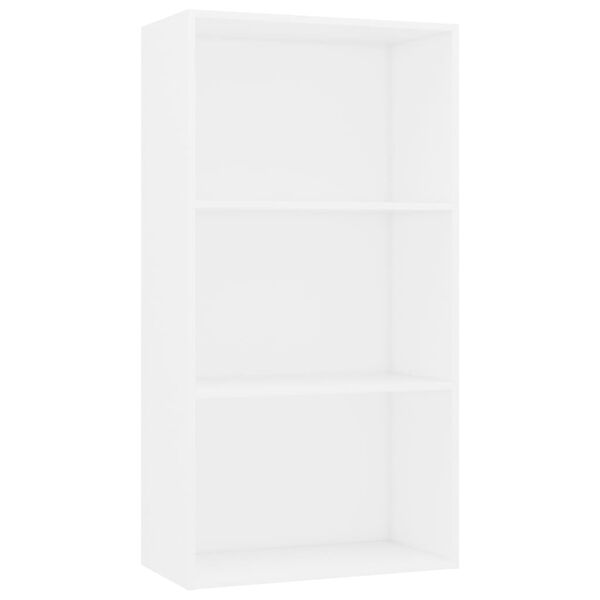 vidaXL B&uuml;cherregal 3 F&auml;cher Wei&szlig; 60x30x114 cm Holzwerkstoff