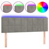 vidaXL LED Kopfteil Hellgrau 144x5x78/88 cm Samt