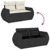 vidaXL Garten-Sofa-Set mit Kissen 12 pcs Schwarz und Creme