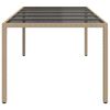 vidaXL Garten-Eßtisch Beige 250 x 100 x 75 cm Poly Rattan