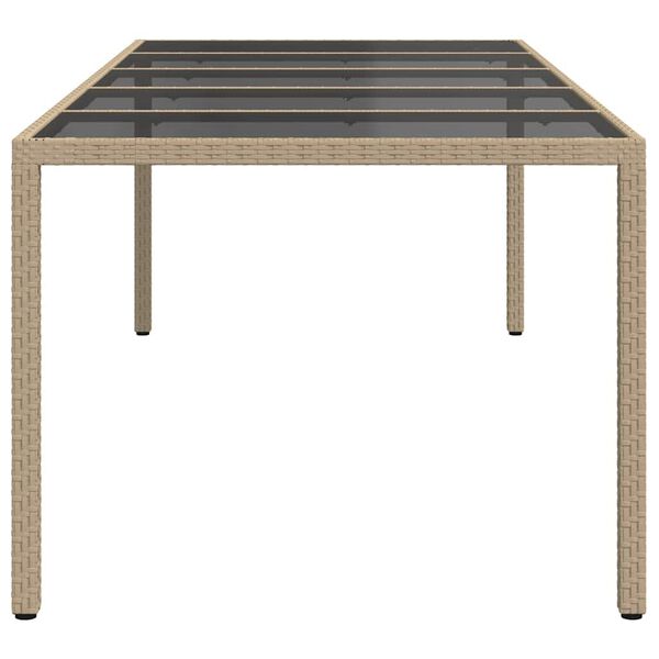 vidaXL Garten-Eßtisch Beige 250 x 100 x 75 cm Poly Rattan