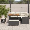 vidaXL Garten-Sofa-Set mit Kissen mit Speicher 8 pcs Schwarz und Creme