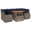 vidaXL 7-tlg. Garten-Sofagarnitur mit Kissen Grau Poly Rattan