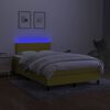 vidaXL Boxspringbett mit Matratze & LED Gr&uuml;n 120x200 cm Stoff