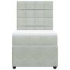 vidaXL Boxspringbett mit Matratze Hellgrau 90x190 cm Samt