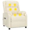 vidaXL Massagesessel mit Aufstehhilfe Creme Kunstleder