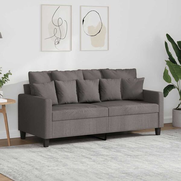 vidaXL 2-Sitzer-Sofa Taupe 140 cm Stoff