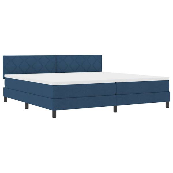 vidaXL Boxspringbett mit Matratze mit LED Blau 200 x 200 cm Stoff