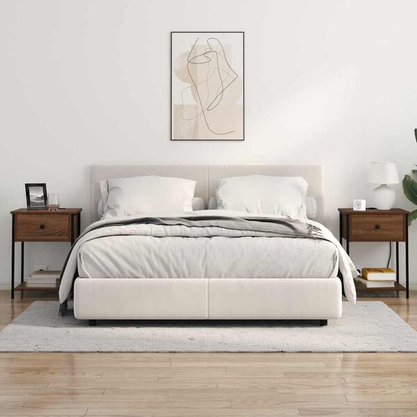 vidaXL Nachttisch Braun Eichen-Optik 42 x 41 x 56 cm Holzwerkstoff